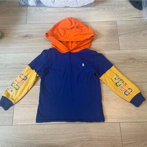 Polo Ralph Lauren long sleeve hooded t-shirt. Size 5. Cotton